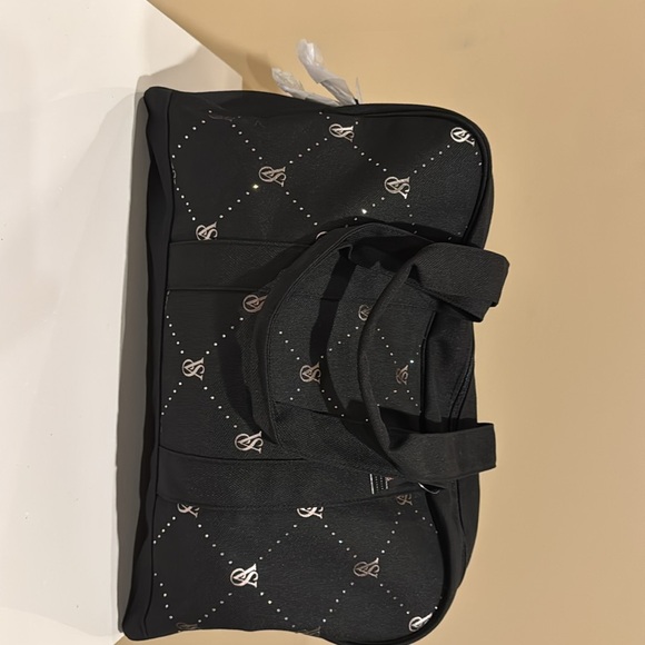 Victoria Secret Med Size Black Tote Bag With Gold Lettering - Picture 2 of 5